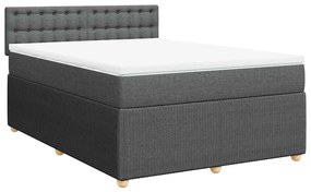 Cama com molas/colchão 140x200 cm tecido cinzento-escuro