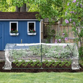 Outsunny Estufa transparente para jardim ou terraço para cultivo de plantas e flores com porta zip 250x100x80cm PVC