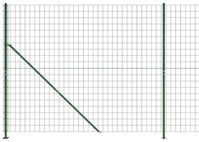 Cerca de malha de arame com flange 2x25 m verde