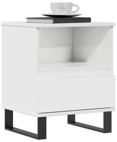 Mesa de cabeceira 2 pcs derivados de madeira branco brilhante