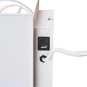 Candeeiro de Parede Moderno Branco com USB-C e Carregador por Indução - Comfort