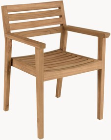 Cadeiras de jantar para jardim em madeira de teca Kally, conjunto de 2
