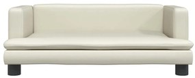 Cama para cães 80x45x30 cm couro artificial cor creme