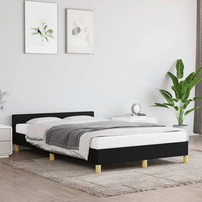 Estrutura de cama sem colchão preto 120x190 cm tecido