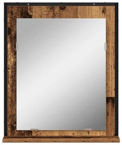 Espelho de Banheiro vidaXL Madeira Velha 50x12x60 cm Madeira Ingeneriz