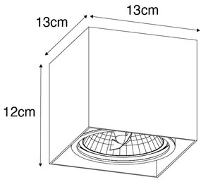 Foco design quadrado branco AR111 - BOX Design