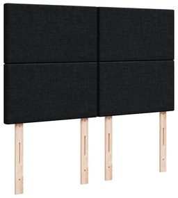 Estrutura de cama otomana com colchão 140x190 cm tecido preto