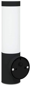 Luminária de parede externa vidaXL com sensor Aço inoxidável Preto IP4