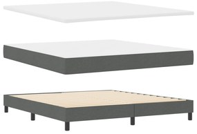 Cama Box com Colchão Cinza Escuro 180x200 cm Tecido