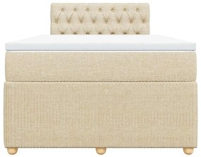 Cama boxspring com colchão 120x190 cm tecido cor creme