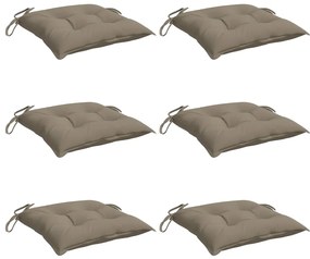 Almofadões de cadeira 6 pcs tecido oxford cinza-acastanhado