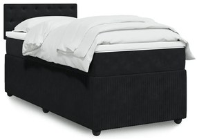 Cama com molas/colchão 80x200 cm veludo preto