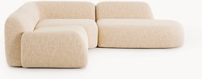 Sofá de canto modular em bouclé com chaise longue Wolke (4 lugares)