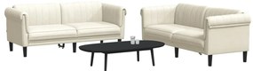 2 pcs conjunto de sofás veludo cor creme