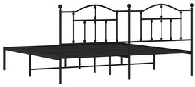 Estrutura de cama com cabeceira 200x200 cm metal preto