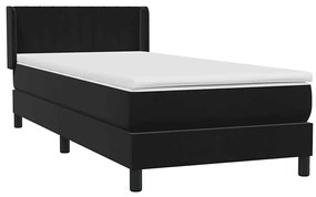 Cama box spring com colchão 90x210 cm veludo preto