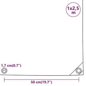 Lona 1x2,5 m 650 g/m² preto