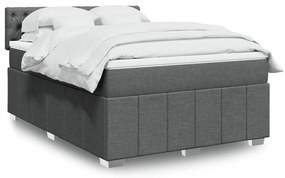 vidaXL Cama com molas/colchão 160x200 cm tecido cinzento-escuro
