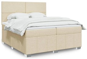 Cama com molas/colchão 200x200 cm tecido cor creme