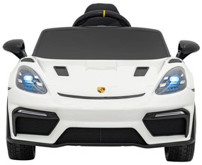 Carro elétrico para Crianças 12V Porsche Spyder RS 718, Rodas Espuma EVA, assento couro ecológico Carga até 30 kg Branco