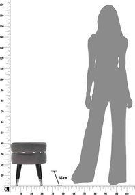 BANCO PARIS Ø 35X40,5 CM CINZA, PRETO E PRATA