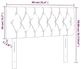 Cabeceira de cama c/ luzes LED veludo 90x7x78/88 cm cinza-claro