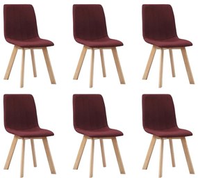 vidaXL Cadeiras de jantar 6 pcs tecido vermelho-tinto