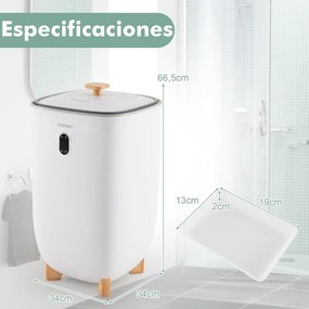 Aquecedor elétrico de toalhas 35L com temporizador de 20-90 minutos, modo de secagem de 2-5 horas e desligamento automático, branco