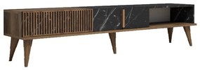 Móvel TV Milan – Nogueira e Preto – 180x40x35 cm