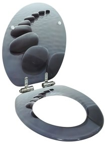 Assento de sanita com tampa de fecho suave MDF design pedras