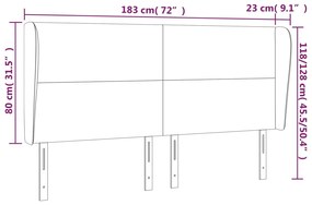 Cabeceira cama c/ abas couro artificial 183x23x118/128cm branco