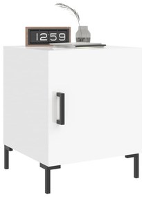 Mesa cabeceira 2pcs 40x40x50cm deriv. madeira branco brilhante