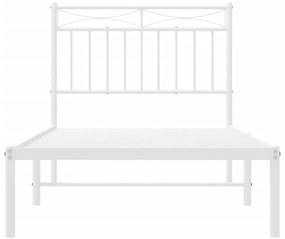 Estrutura de cama com cabeceira 90x190 cm metal branco