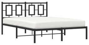 Estrutura de cama com cabeceira 135x190 cm metal preto