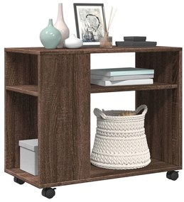 Mesa de apoio com rodas derivados de madeira carvalho castanho