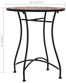 Mesa bistrô em mosaico 60 cm cerâmica castanho