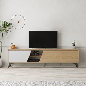 Móvel TV Fiona – Carvalho Branco – 180 cm x 48 cm x 35,6 cm