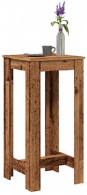 vidaXL Mesa de bar 51x50x103,5 cm derivados de madeira madeira velha