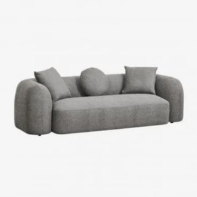 Sofá De 3 Lugares Em Chenille Coco Chenille Grossa Cinzento Granito - Sklum