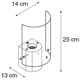 Aplique moderno preto vidro fumê - VIDRA Moderno