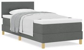 Cama Box Spring com Colchão Cinza Escuro 90x190 cm Tecido