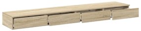 Gavetas de Cama Carvalho Sonoma 200x36,5x16,5 cm Madeira Revestida