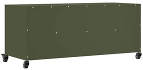 Móvel de TV 100,5x39x43,5 cm aço verde-azeitona