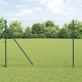 Postes de cerca vidaXL 26 pcs Verde Ø32 mm 200 cm Aço galvanizado