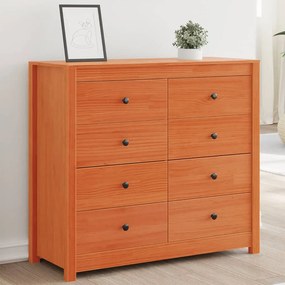 vidaXL Armário de apoio 100x40x90 cm pinho maciço castanho-mel
