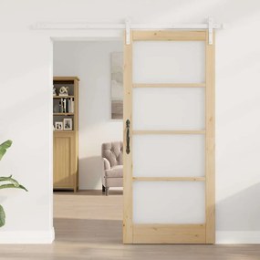 Porta Deslizante com Conjunto de Ferragens 'ORKDAL'Madeira Sólida e Vi