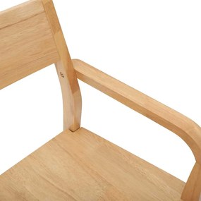 Cadeiras de jantar 2 pcs madeira seringueira maciça natural