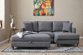 Sofá de Canto Eva – Cinzento – 210x82x195 cm