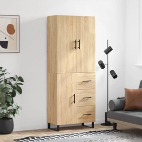 vidaXL Armário alto 69,5x34x180 cm derivados de madeira cor sonoma