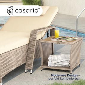 Mesa de apoio Jardim Polyrattan 45x45x40cm creme